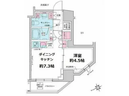 ステラメゾン三軒茶屋(1DK/10階)の間取り写真