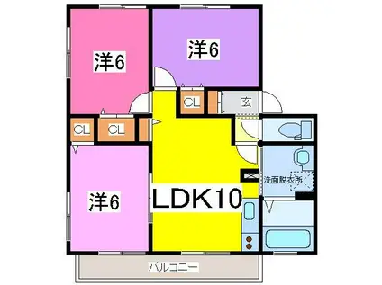 ルピナス(3LDK/2階)の間取り写真
