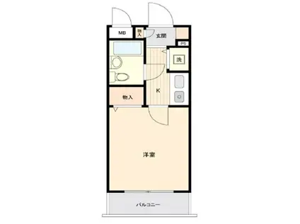 ヴァンハウス寺尾(1K/2階)の間取り写真