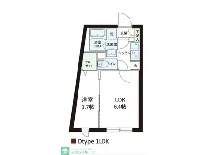 プロスタイルウェルス墨田(1DK/2階)の間取り写真