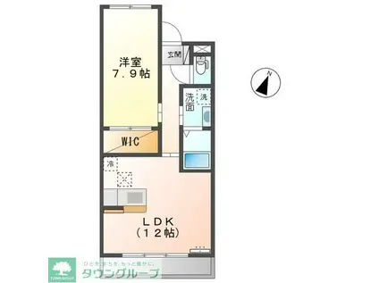 EARLY BIRD(1LDK/1階)の間取り写真