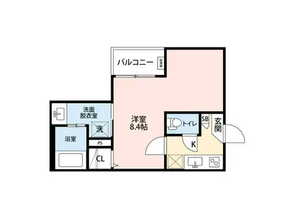 GRANDBLUE SHINKAI I(1K/1階)の間取り写真