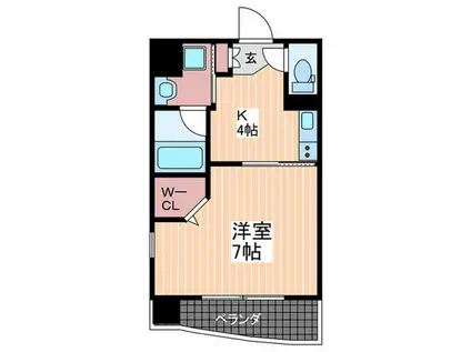 ルービンス十日市II(1K/7階)の間取り写真