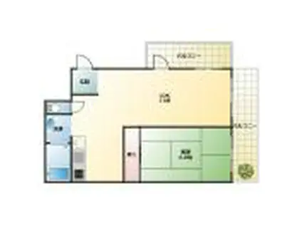 第七曜マンション(1LDK/5階)の間取り写真