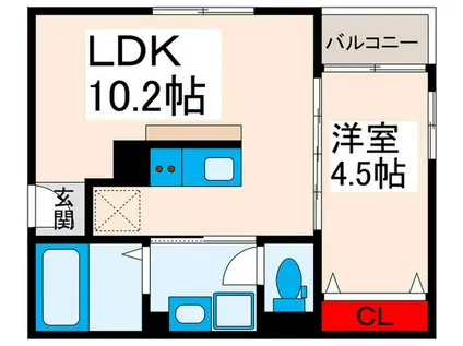 東尾久4丁目共同(1LDK/3階)の間取り写真