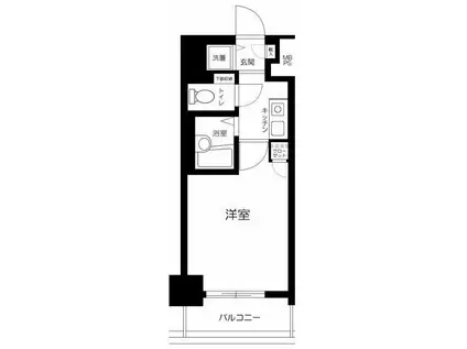 ロイヤルアメニティー池尻大橋(1K/8階)の間取り写真