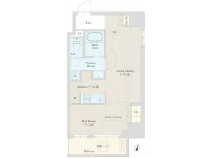 広尾ヴィレッジ(1LDK/9階)の間取り写真