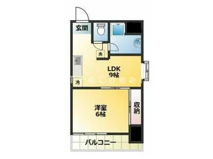 マンション二葉(1LDK/2階)の間取り写真