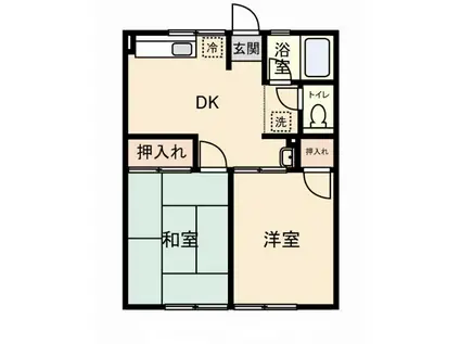 シティハイム ヤグチハイツ(2DK/2階)の間取り写真