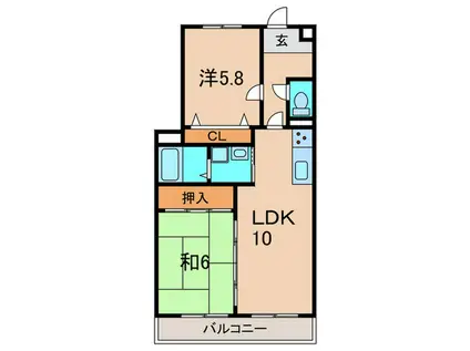 ロイヤルスウィート(2LDK/3階)の間取り写真