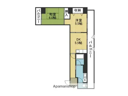 朝日プラザ高津III(2DK/5階)の間取り写真