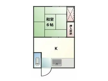 平井荘(1K/2階)の間取り写真