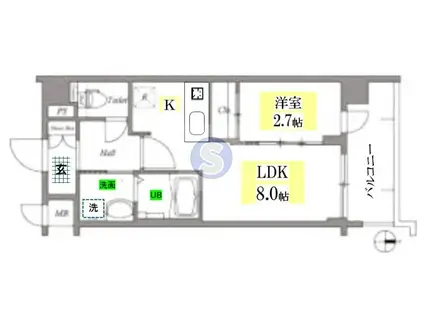 アドバンス京都クラッセ(1LDK/3階)の間取り写真