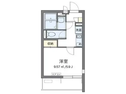 クレイノMULBERRY(1K/2階)の間取り写真