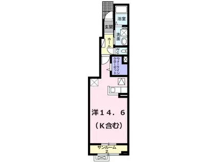 グローレ山崎II(ワンルーム/1階)の間取り写真