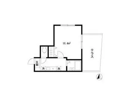 アーバンヒルズ新井薬師(1K/1階)の間取り写真