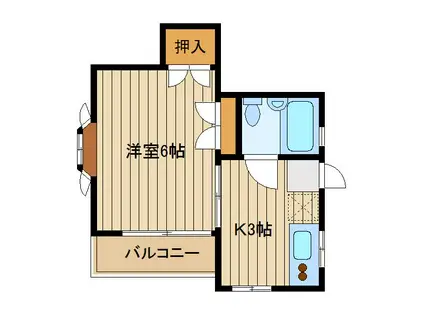 ハイムエクセラー大竹(1K/2階)の間取り写真