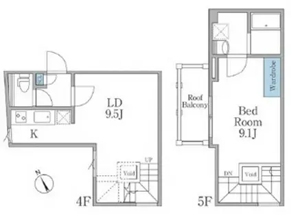 LAPIS恵比寿II 4階(1LDK/4階)の間取り写真
