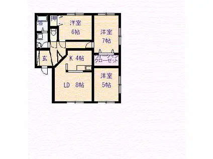 ガーデンサイド彩(3LDK/1階)の間取り写真