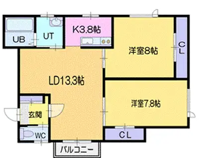 フルハウス(2LDK/2階)の間取り写真