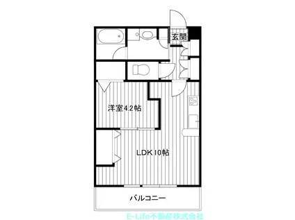 レジデンス優II長嶺南(1LDK/3階)の間取り写真