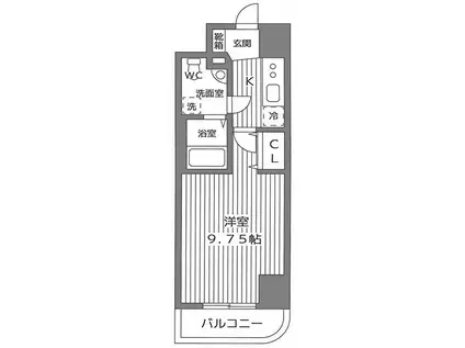 サンレムート江坂1ST(1K/4階)の間取り写真