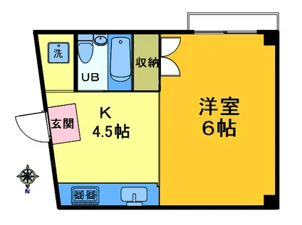 戸塚ハイム(1K/1階)の間取り写真