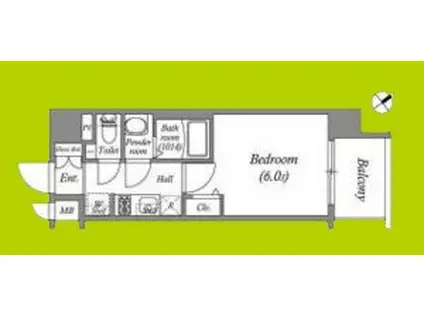 アドバンス大阪クラージュ(1K/7階)の間取り写真