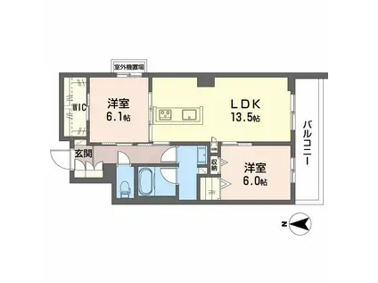 シャーメゾン ウィステリアカーサ(2LDK/3階)の間取り写真