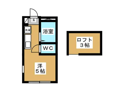 カーサ谷津町(ワンルーム/2階)の間取り写真