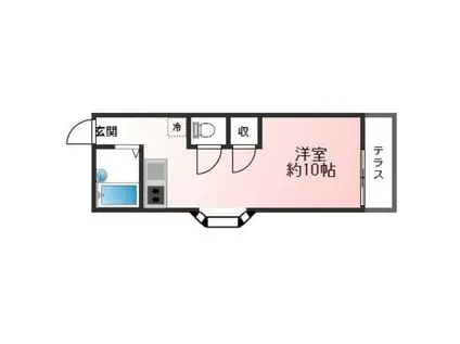 グリーンシャトー(ワンルーム/1階)の間取り写真