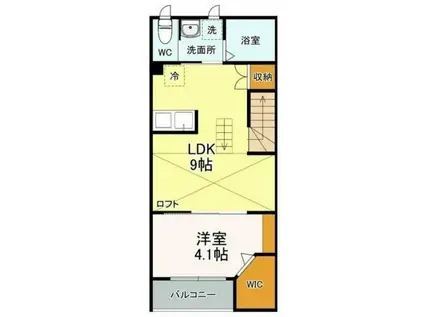 ルミエール・エタンセルSIX(1LDK/2階)の間取り写真