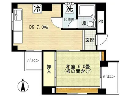 キムラビル(1DK/4階)の間取り写真