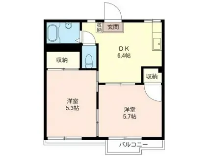 フォーブル細田(2DK/1階)の間取り写真