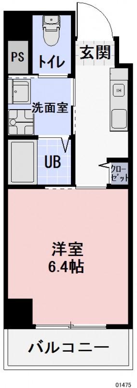 ワイズタワー新栄(1K/6階)の間取り写真