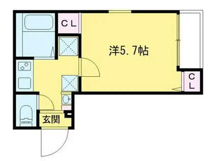 グランクオール浅草橋(1K/1階)の間取り写真