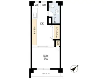 行徳マンション(1DK/4階)の間取り写真