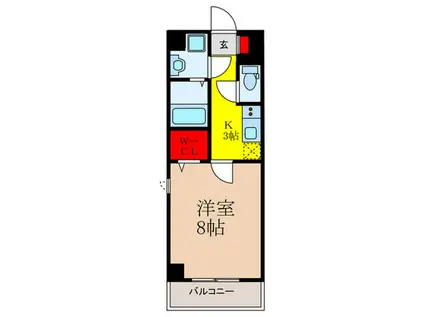 SATSUMA363(1K/4階)の間取り写真