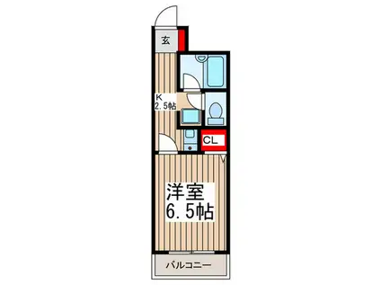 ヴィラ・アビターレ・ふじみ(1K/2階)の間取り写真