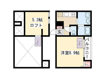 LOUP DE MER 堀田ルードメール(ワンルーム/2階)の間取り写真