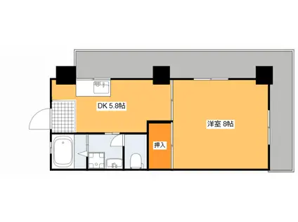 石田コーポ(1DK/4階)の間取り写真