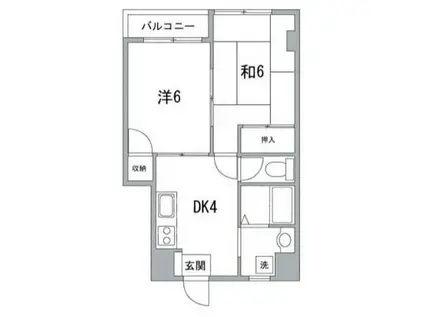 サトウビル(2DK/6階)の間取り写真