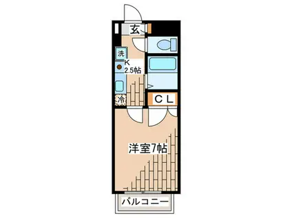 リエス台原(1K/6階)の間取り写真