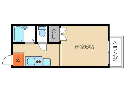 コーポ春菜(1K/1階)の間取り写真