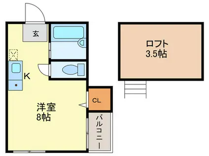とまと百年橋(ワンルーム/1階)の間取り写真