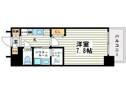 アスヴェル大阪城ウエストII(1K/5階)の間取り写真