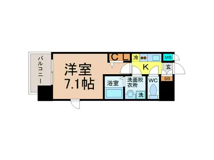 プレサンス名古屋STATIONキュオル(1K/5階)の間取り写真