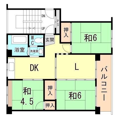 東垂水南(4DK/2階)の間取り写真