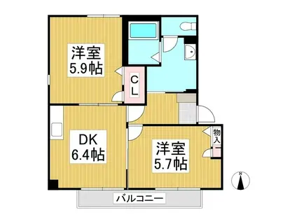 シャーメゾンWING A(2DK/1階)の間取り写真