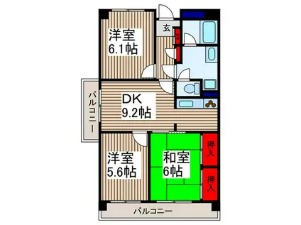 フォレスト戸田公園(3DK/2階)の間取り写真